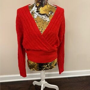 Pink Rose Women's Red Wrap Sweater